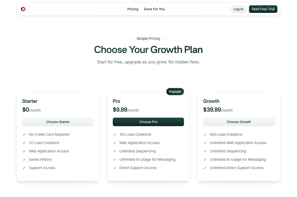 OutreachAI Pricing Plans